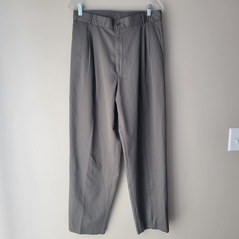 VINTAGE Studio Serie Green Pleated Dress Pants Size W 32 L 30